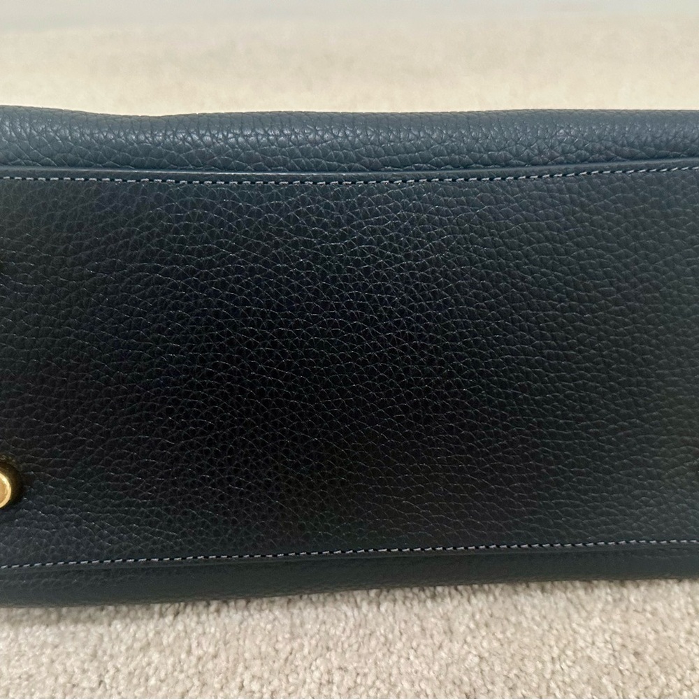 Coach Black Leather Satchel with Gold Accents - Picture 3 of 8